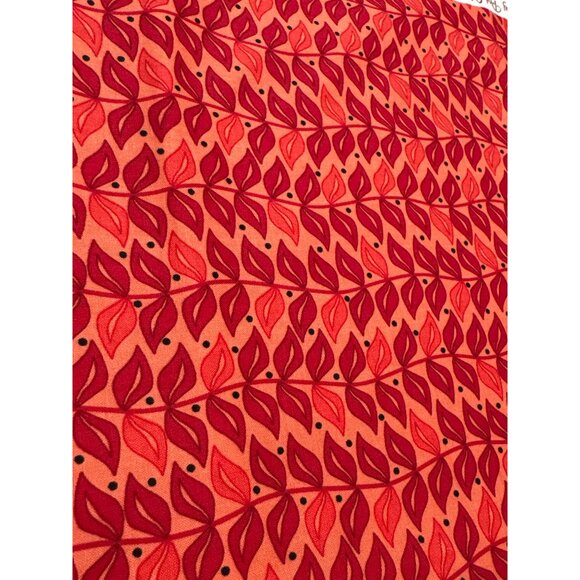Arabella By Pat Sloan Red & Pink Leaf Print Quilting Fabric 1/2 yard Cotton - Picture 6 of 8